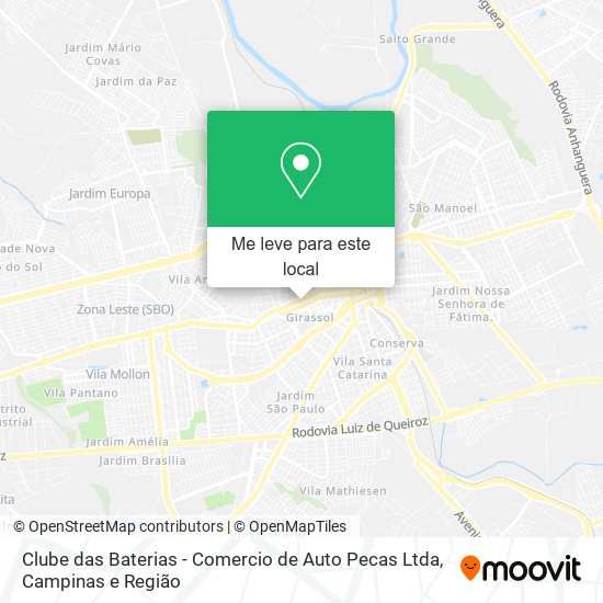 Clube das Baterias - Comercio de Auto Pecas Ltda mapa