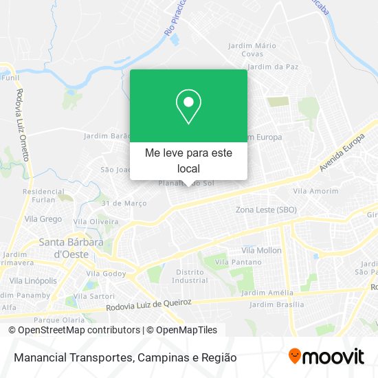 Manancial Transportes mapa