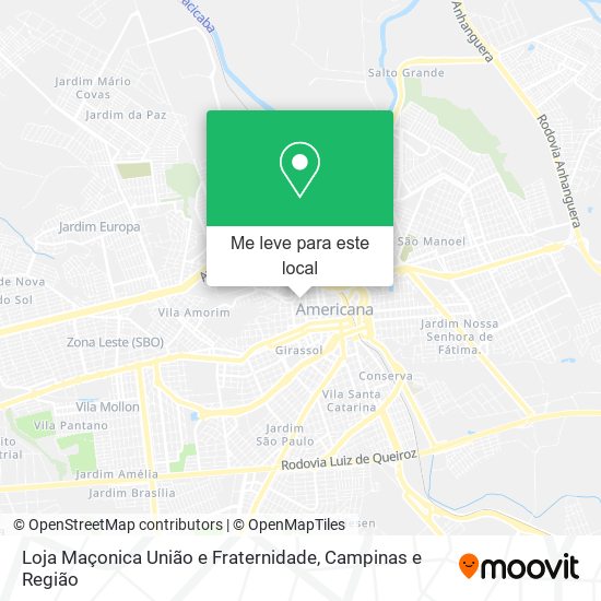 Loja Maçonica União e Fraternidade mapa