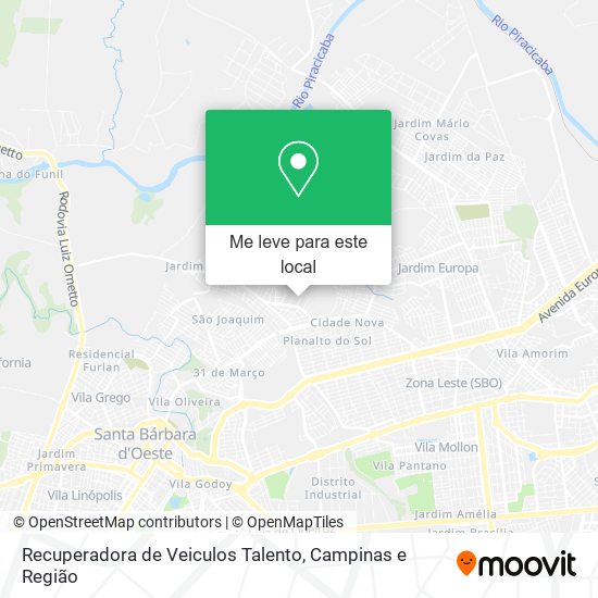 Recuperadora de Veiculos Talento mapa