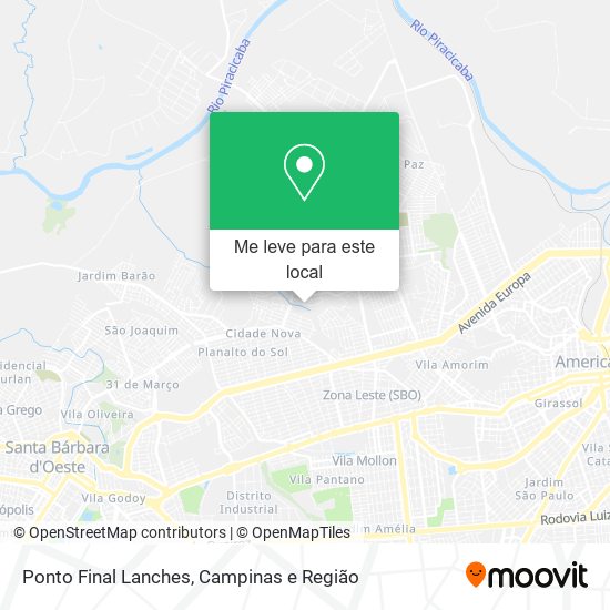 Ponto Final Lanches mapa