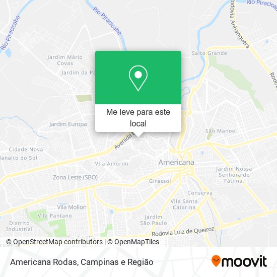 Americana Rodas mapa