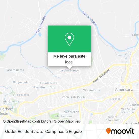 Outlet Rei do Barato mapa