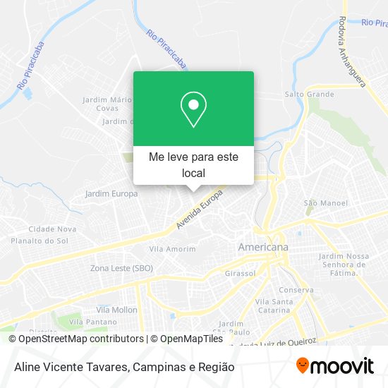 Aline Vicente Tavares mapa