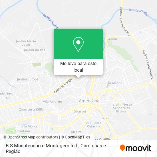 B S Manutencao e Montagem Indl mapa