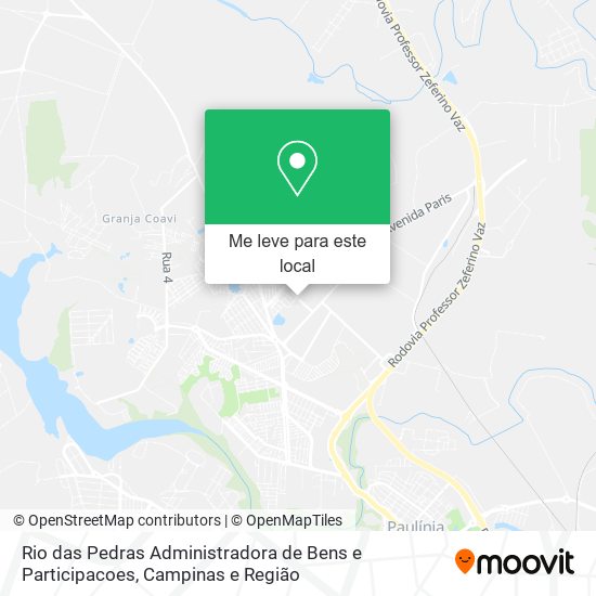 Rio das Pedras Administradora de Bens e Participacoes mapa