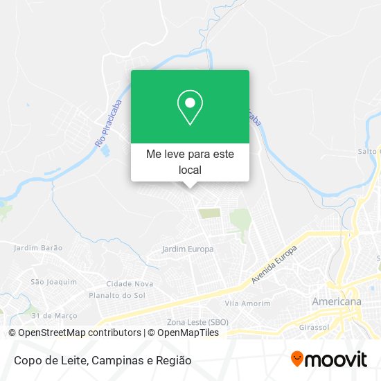 Copo de Leite mapa