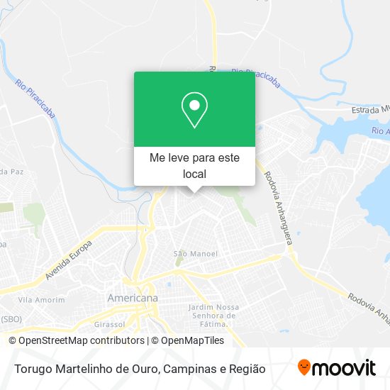 Torugo Martelinho de Ouro mapa