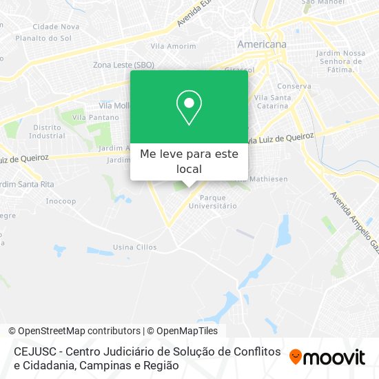 CEJUSC - Centro Judiciário de Solução de Conflitos e Cidadania mapa