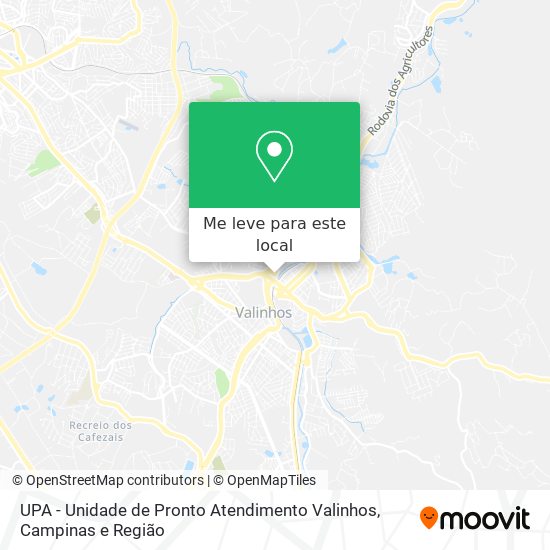 UPA - Unidade de Pronto Atendimento Valinhos mapa