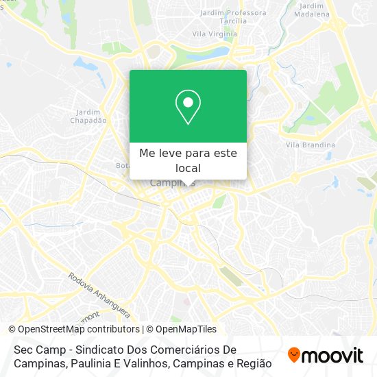 Sec Camp - Sindicato Dos Comerciários De Campinas, Paulinia E Valinhos mapa