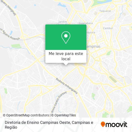 Diretoria de Ensino Campinas Oeste mapa