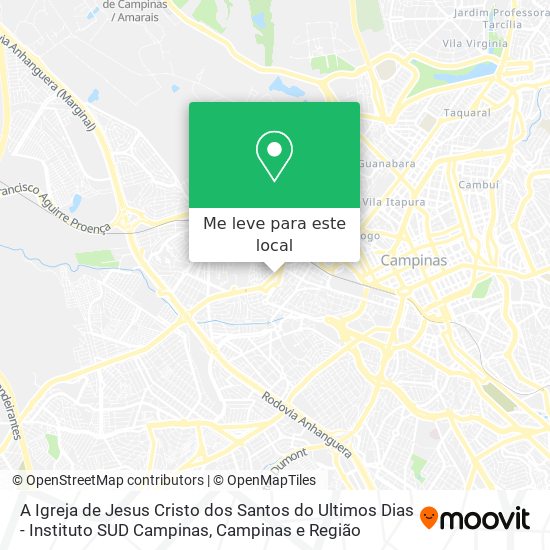 A Igreja de Jesus Cristo dos Santos do Ultimos Dias - Instituto SUD Campinas mapa