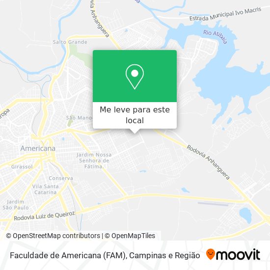 Faculdade de Americana (FAM) mapa