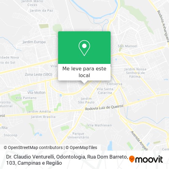 Dr. Claudio Venturelli, Odontologia, Rua Dom Barreto, 103 mapa