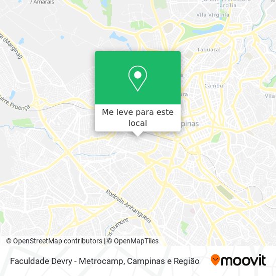 Faculdade Devry - Metrocamp mapa