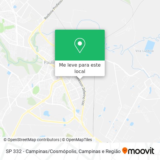 SP 332 - Campinas/Cosmópolis mapa