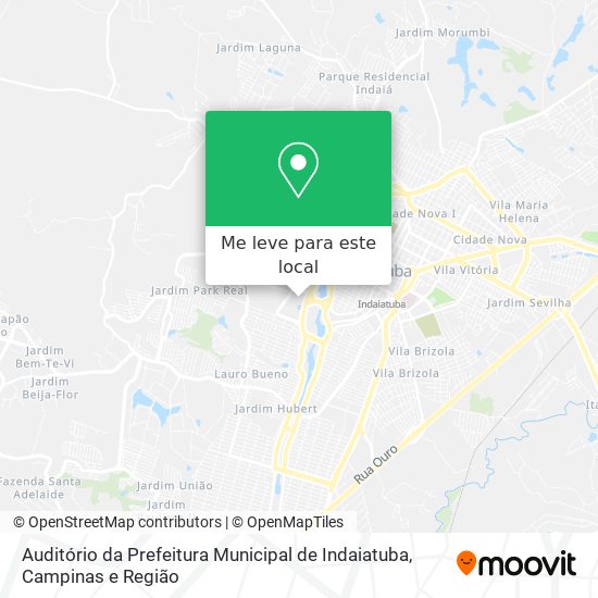 Auditório da Prefeitura Municipal de Indaiatuba mapa