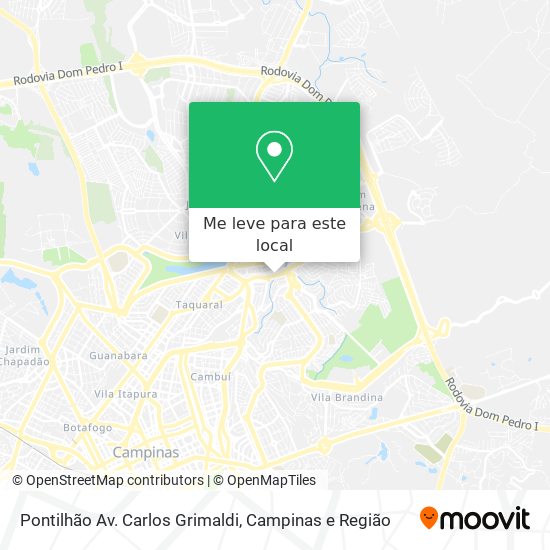 Pontilhão Av. Carlos Grimaldi mapa