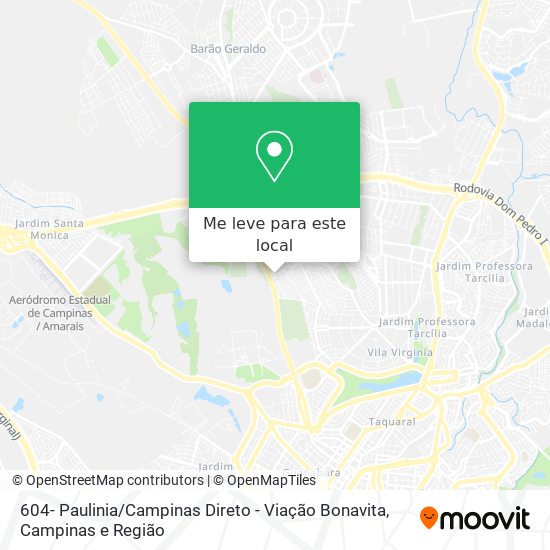 604- Paulinia / Campinas Direto - Viação Bonavita mapa