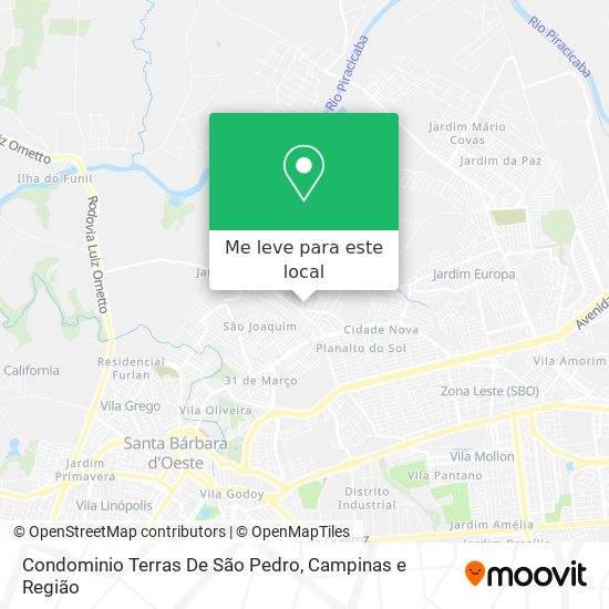 Condominio Terras De São  Pedro mapa