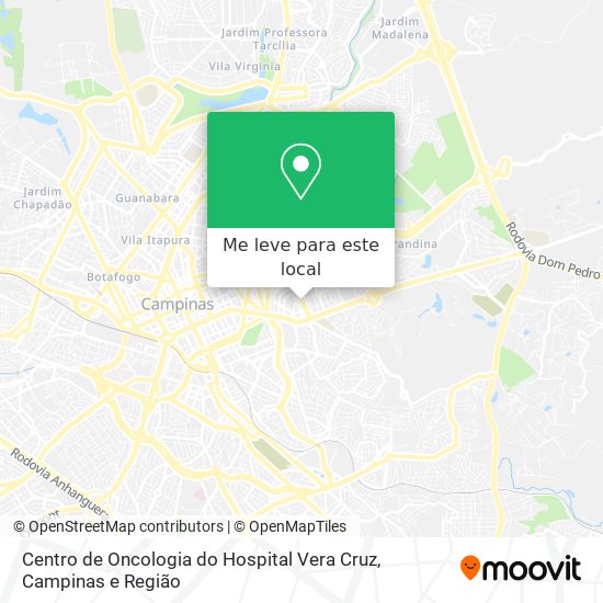 Centro de Oncologia do Hospital Vera Cruz mapa