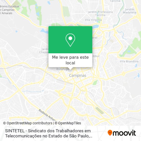 SINTETEL - Sindicato dos Trabalhadores em Telecomunicações no Estado de São Paulo mapa