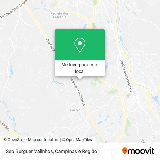 Seo Burguer Valinhos mapa