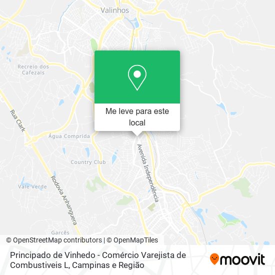 Principado de Vinhedo - Comércio Varejista de Combustiveis L mapa
