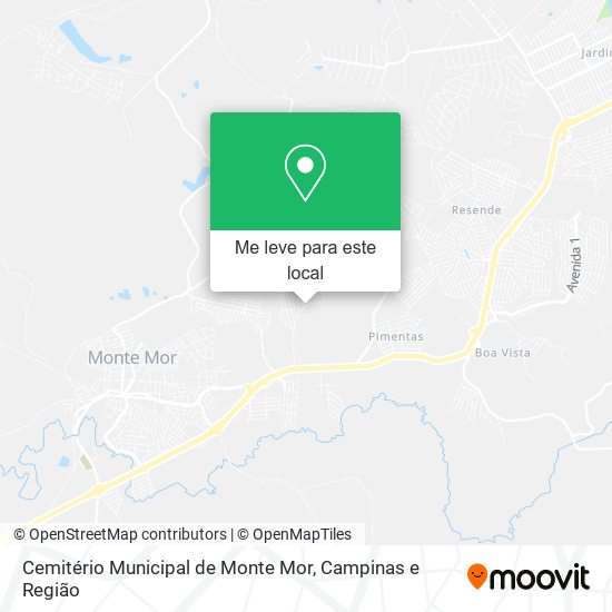 Cemitério Municipal de Monte Mor mapa