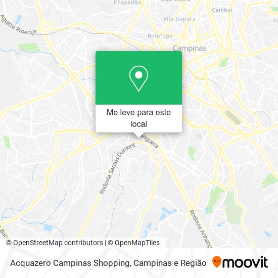 Acquazero Campinas Shopping mapa