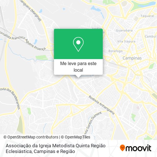 Associação da Igreja Metodista Quinta Região Eclesiástica mapa