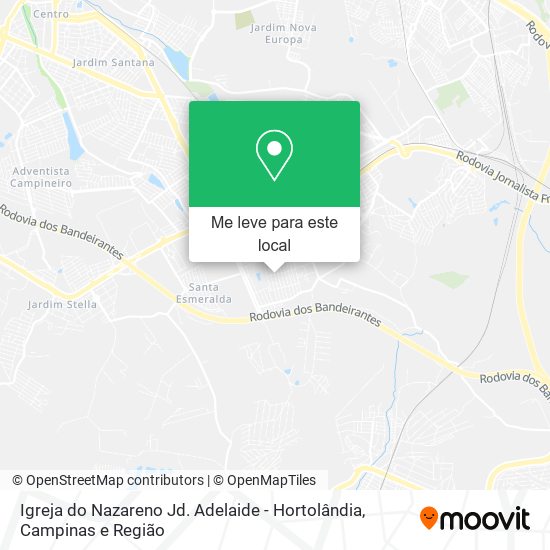 Igreja do Nazareno Jd. Adelaide - Hortolândia mapa