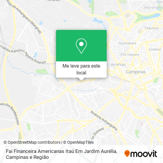 Fai Financeira Americanas Itaú Em Jardim Aurélia mapa