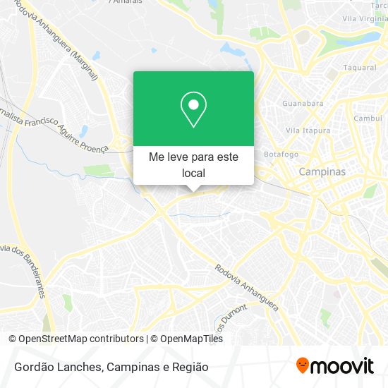 Gordão Lanches mapa