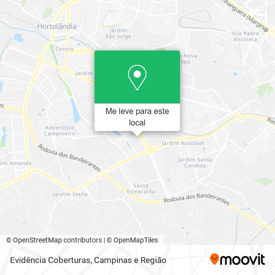 Evidência Coberturas mapa