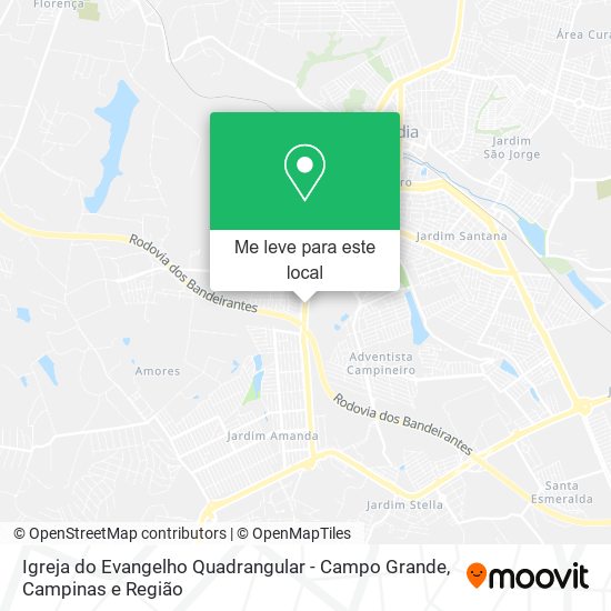 Igreja do Evangelho Quadrangular - Campo Grande mapa