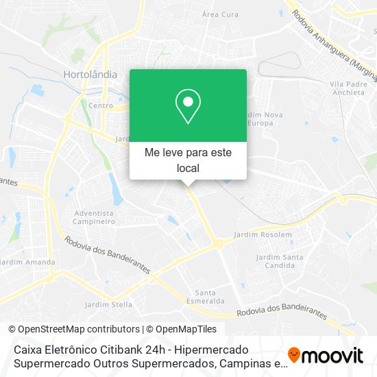 Caixa Eletrônico Citibank 24h - Hipermercado Supermercado Outros Supermercados mapa