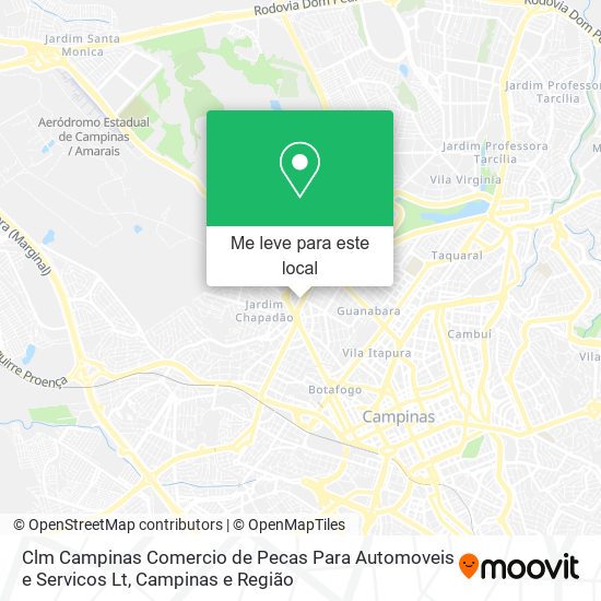 Clm Campinas Comercio de Pecas Para Automoveis e Servicos Lt mapa