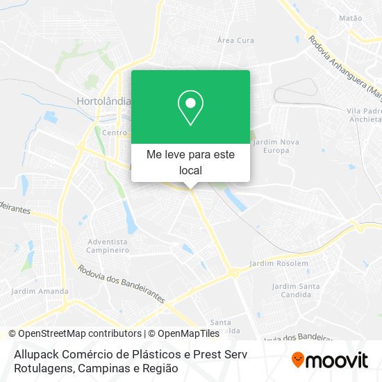 Allupack Comércio de Plásticos e Prest Serv Rotulagens mapa