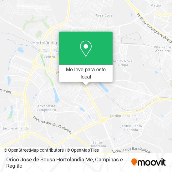 Orico José de Sousa Hortolandia Me mapa