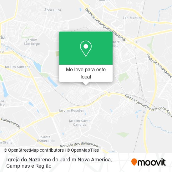 Igreja do Nazareno do Jardim Nova America mapa