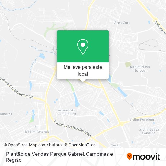 Plantão de Vendas Parque Gabriel mapa