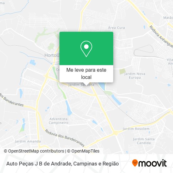 Auto Peças J B de Andrade mapa