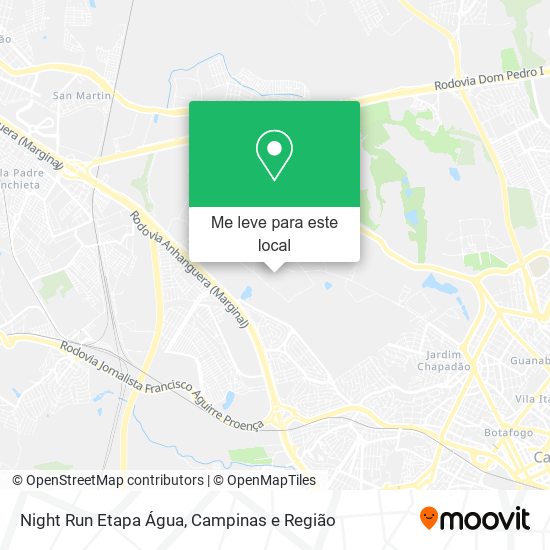 Night Run Etapa Água mapa