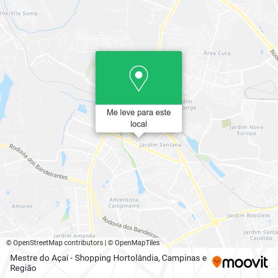 Mestre do Açaí - Shopping Hortolândia mapa