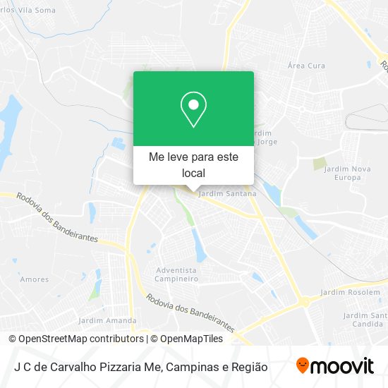 J C de Carvalho Pizzaria Me mapa