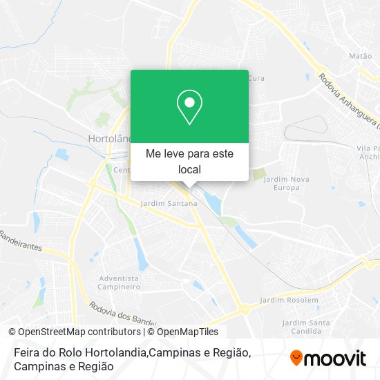 Feira do Rolo Hortolandia,Campinas e Região mapa