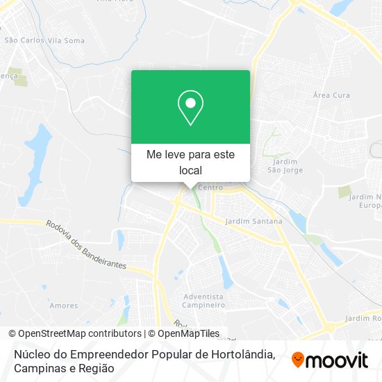 Núcleo do Empreendedor Popular de Hortolândia mapa