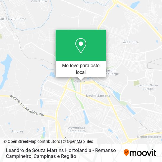 Leandro de Souza Martins Hortolandia - Remanso Campineiro mapa